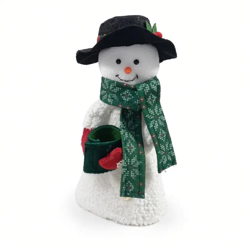 2PCS Christmas Handle Covers – Plush Santa & Snowman Huggers