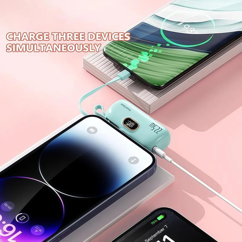 5000mAh Mini Power Bank – 22.5W USB-C & USB-A Portable Charger