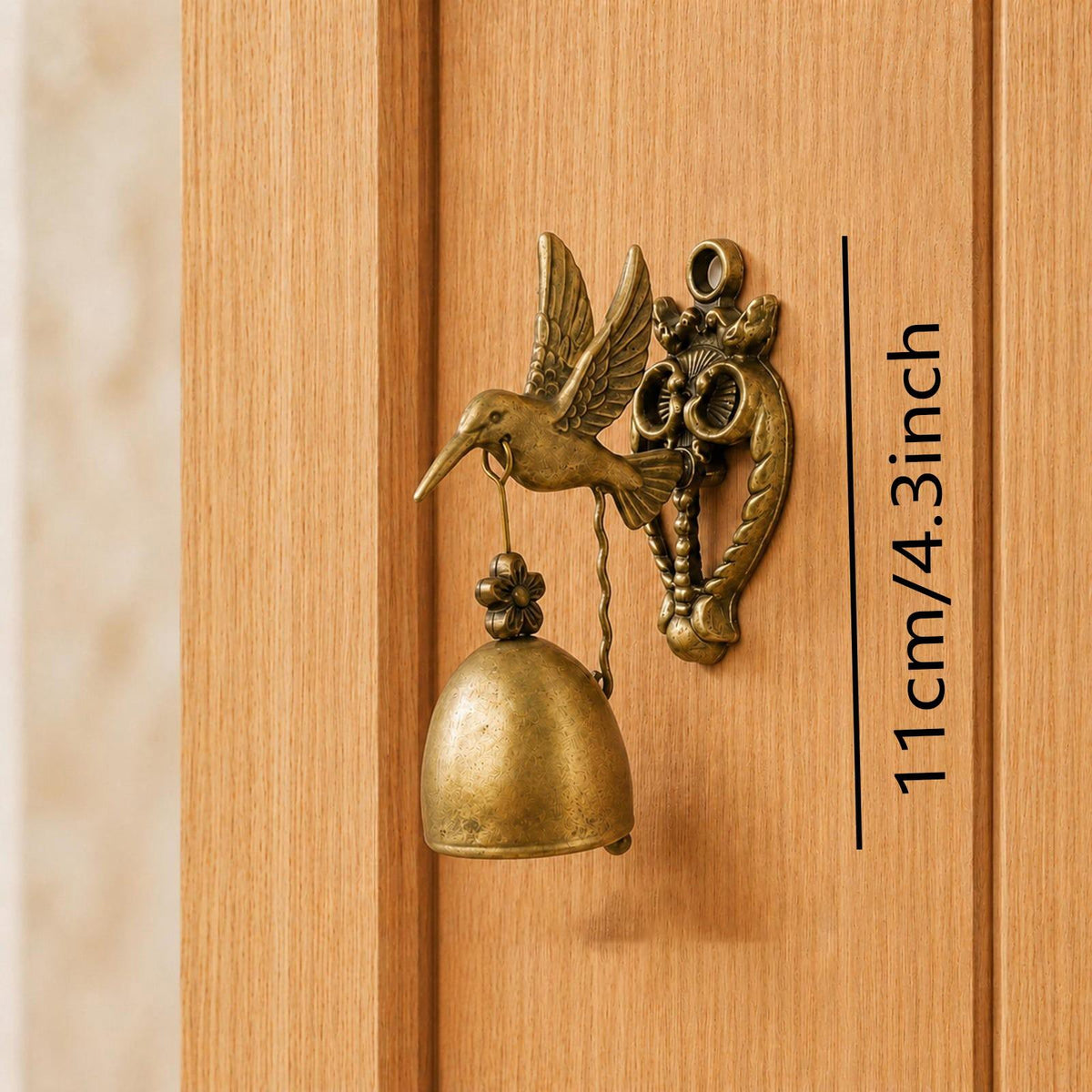 Vintage Hummingbird Doorbell – Rustic Wall-Mounted Metal Bell