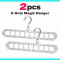 2-Pack 9-Hole Space-Saving Hanger Organizers – Closet Storage Racks