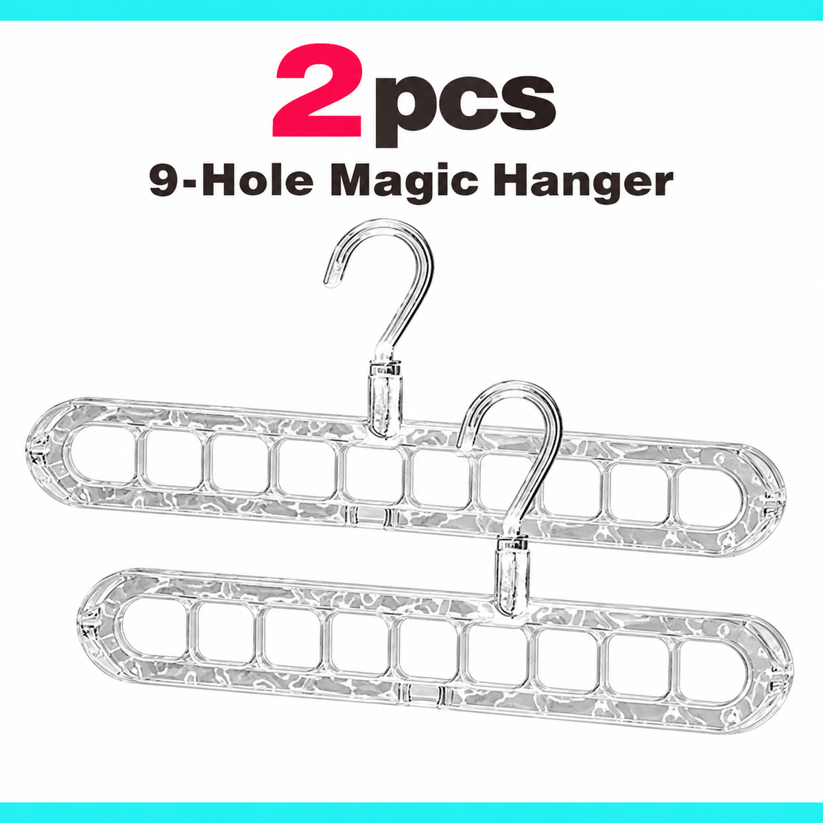 2-Pack 9-Hole Space-Saving Hanger Organizers – Closet Storage Racks