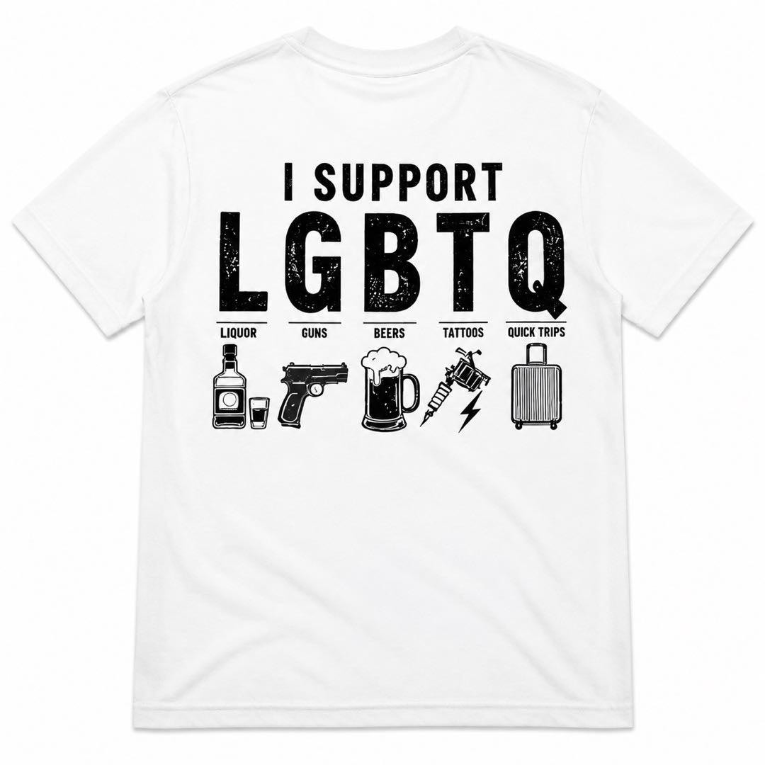 I Support LGBTQ Funny Graphic T-Shirt | Pride Ally Shirt | Love & Equality Support Tee