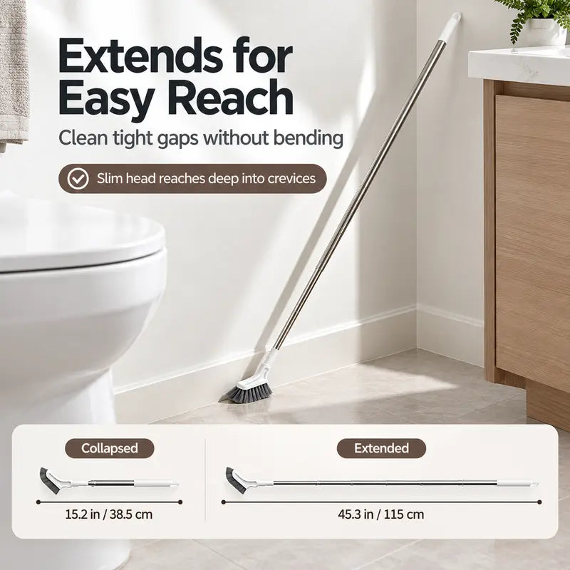 Telescopic Crevice Cleaning Brush – Stainless Steel Long Handle