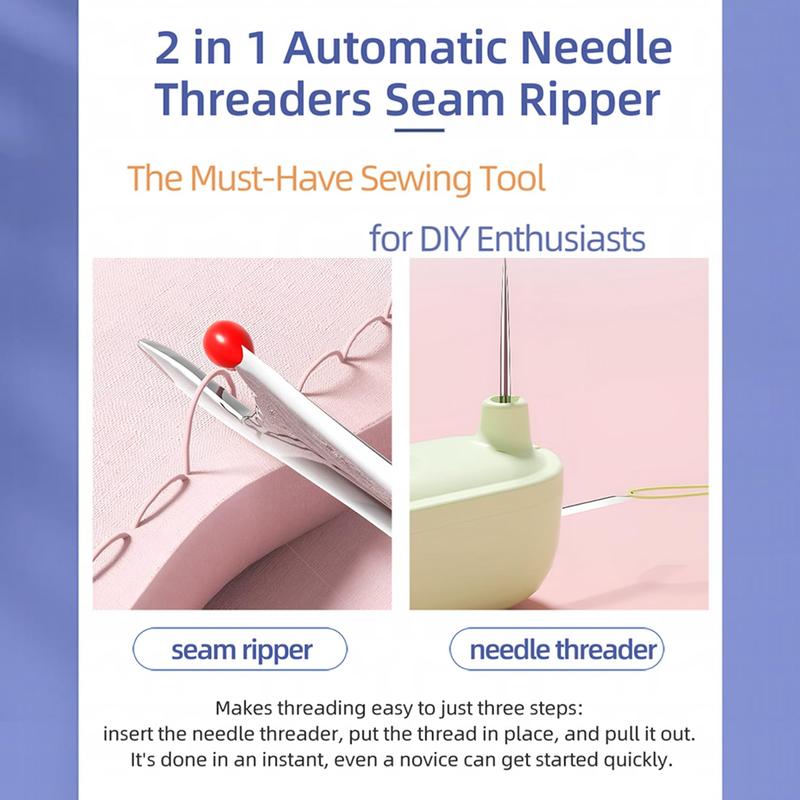 3-Pack 2-in-1 Needle Threader & Seam Ripper