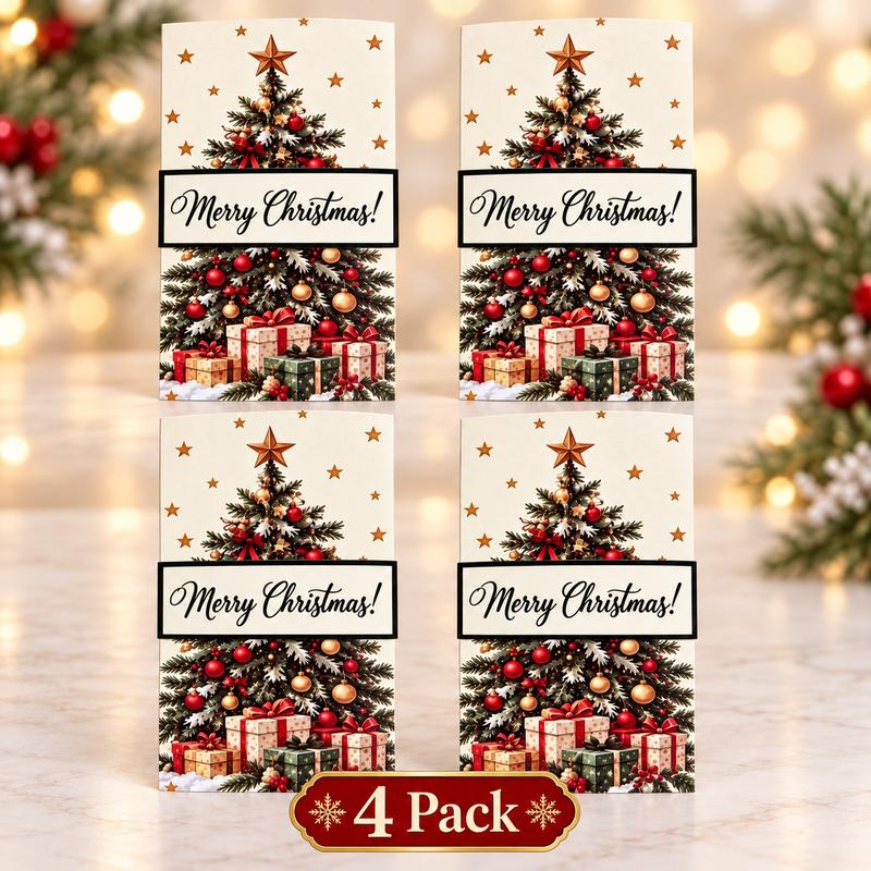 4PCS DIY Pull-Out Christmas Cards – Hidden Surprise Gift Card Holders