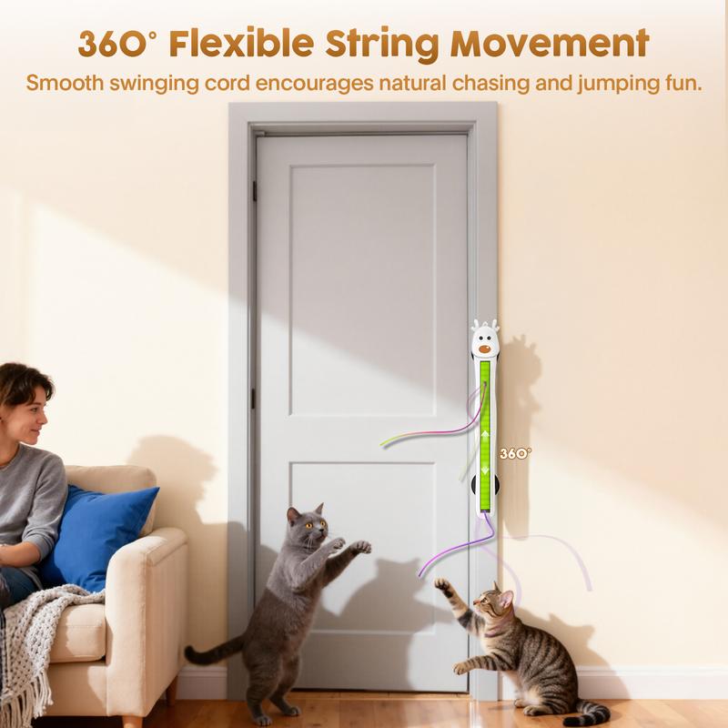 Automatic Flying Rope Cat Toy – Stick-On Hanging Teaser