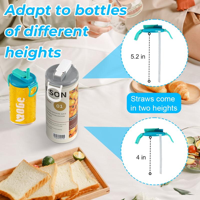 4-Pack Reusable Soda Can Lids with Straws – One-Click Covers