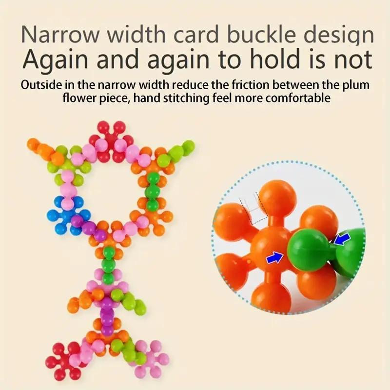 100PCS Snowflake Building Blocks – Colorful DIY Flower Puzzle Kit