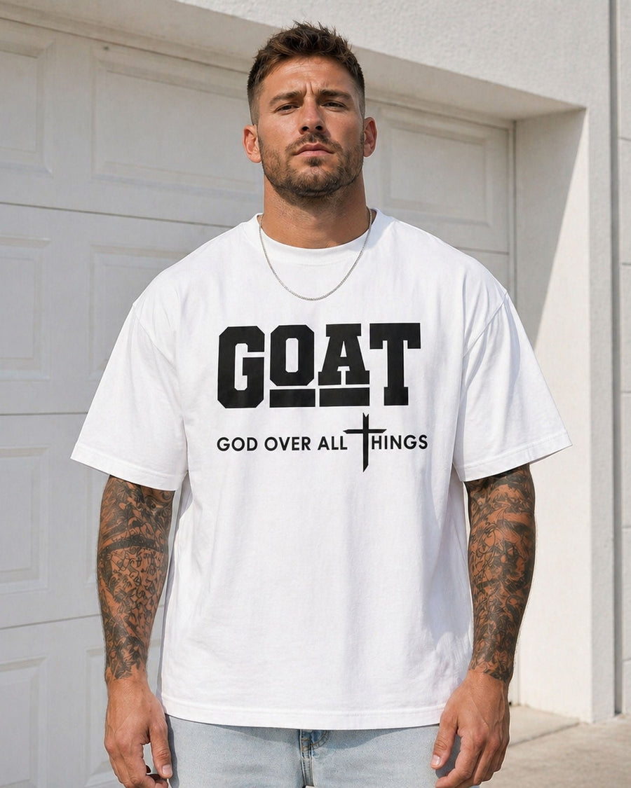 GOAT God Over All Things Faith Graphic Tee