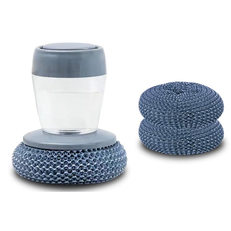 3-in-1 Soap Dispensing Dish Brush – Twist-Off Washable Head