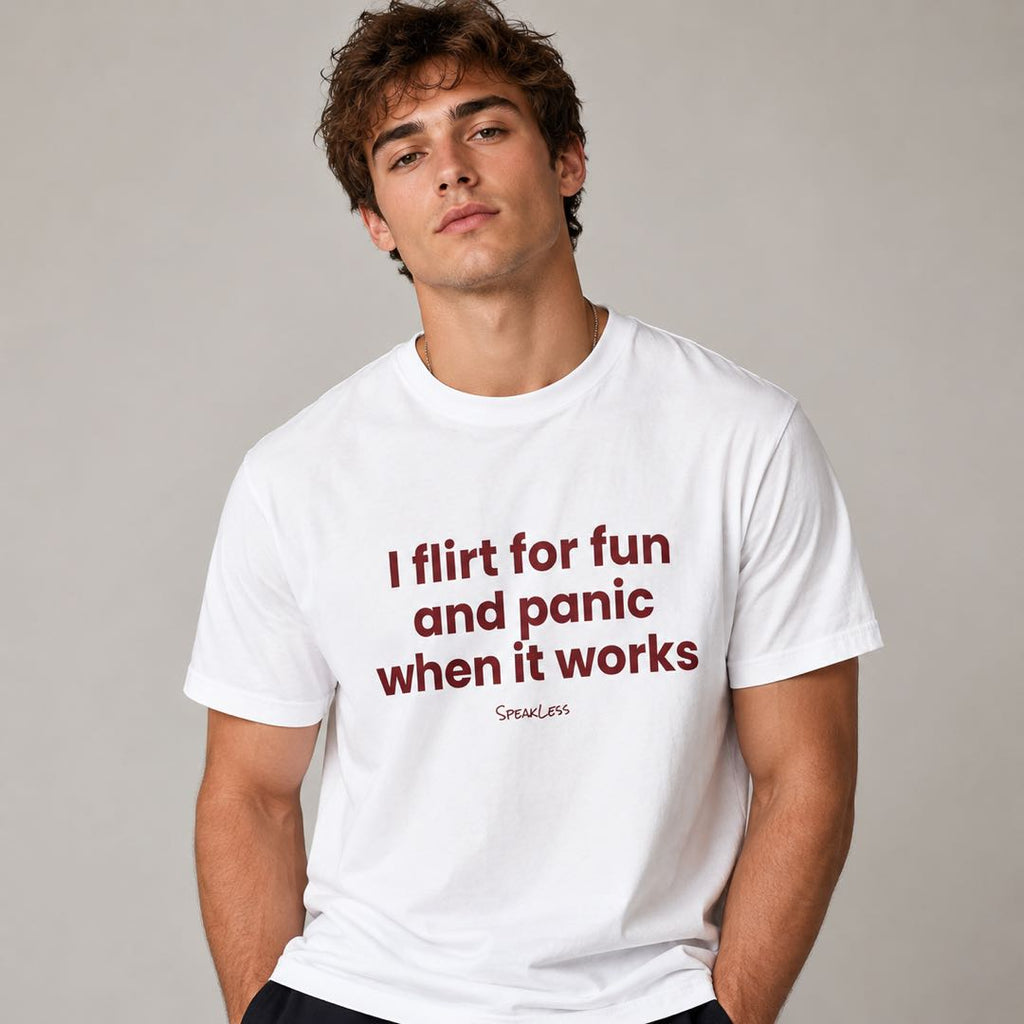 If This Is You, You Need This Shirt | I Flirt For Fun And Panic When It Works Funny Graphic Tee