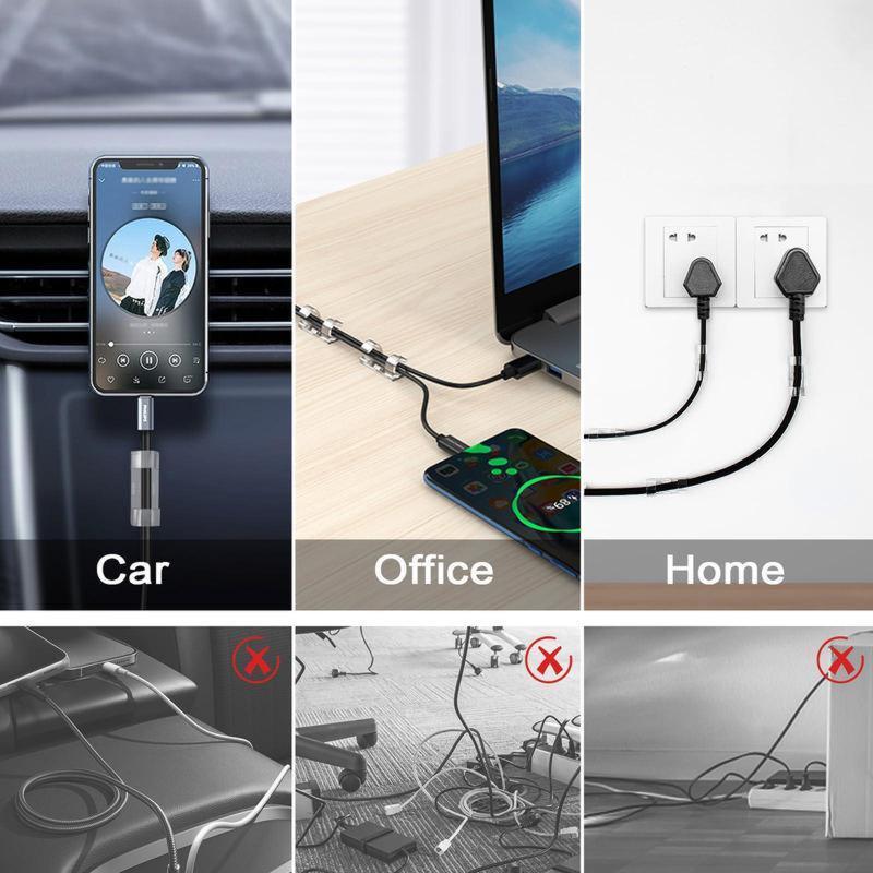 Clear Self-Adhesive Cable Clips – 20/40PCS Cord Organizers