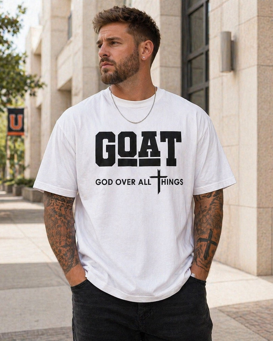 GOAT God Over All Things Faith Graphic Tee