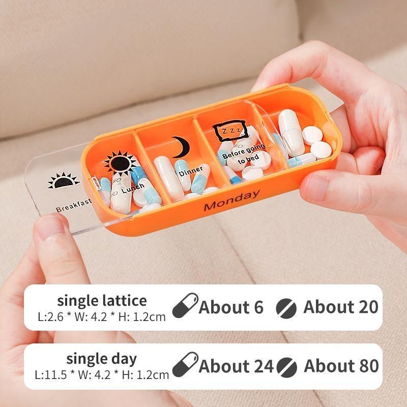 7-Day Stackable Pill Organizer – Portable Weekly Medicine Box