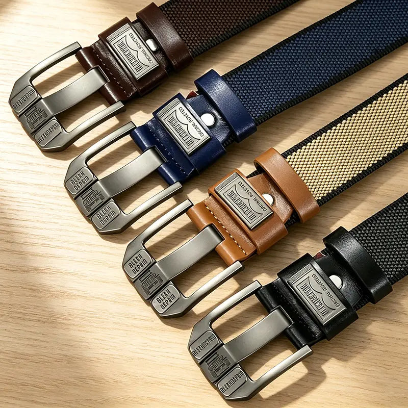 Adjustable Holeless Belt – Minimalist Square Sliding Buckle