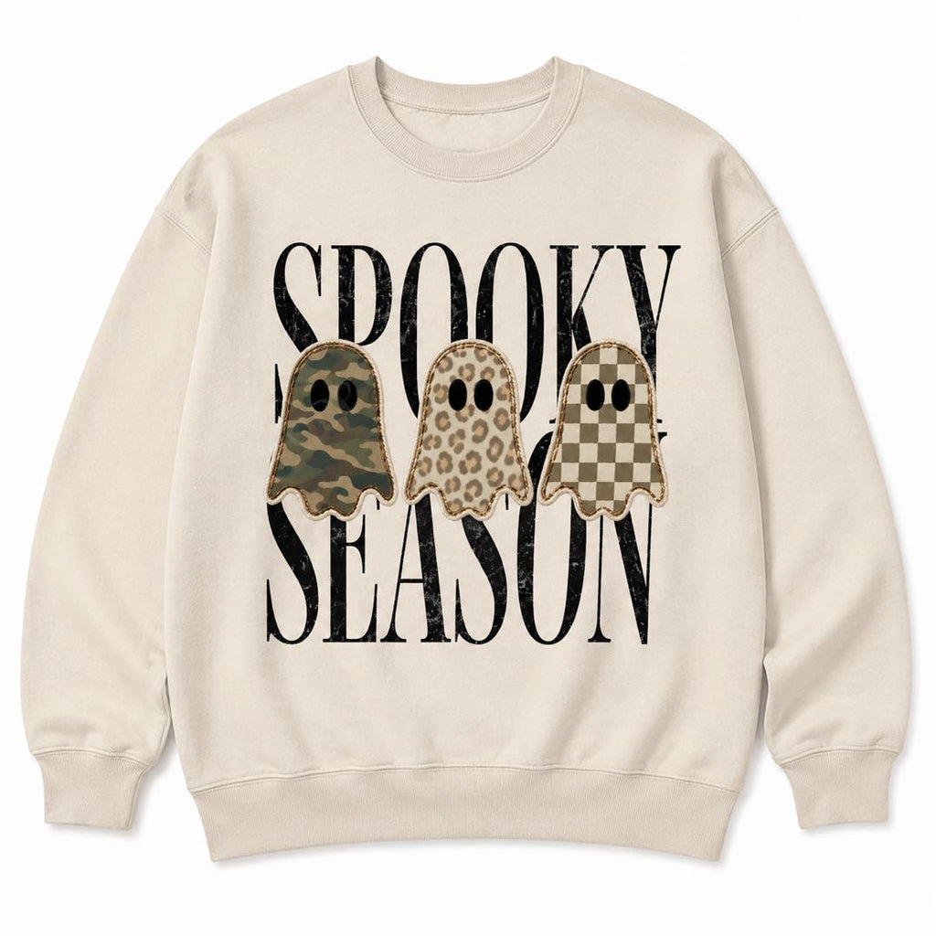 Spooky Season Ghost Graphic Sweatshirt | Cute Halloween Crewneck | Fall Pumpkin Season Pullover