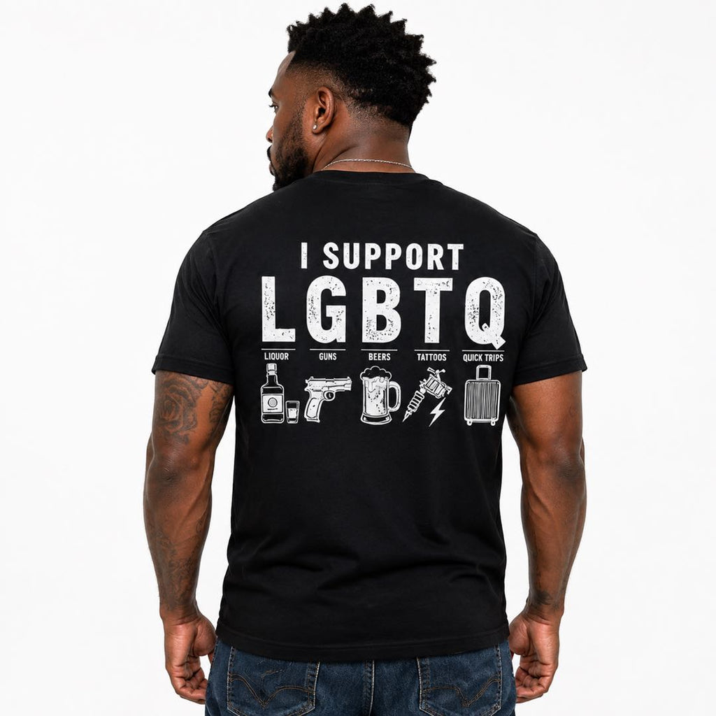 I Support LGBTQ Funny Graphic T-Shirt | Pride Ally Shirt | Love & Equality Support Tee