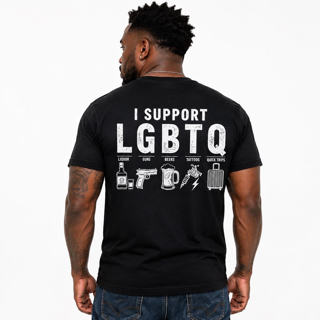I Support LGBTQ Funny Graphic T-Shirt | Pride Ally Shirt | Love & Equality Support Tee