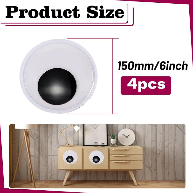 4PCS Giant Googly Eyes – Self-Adhesive Wiggle Eyes for Crafts