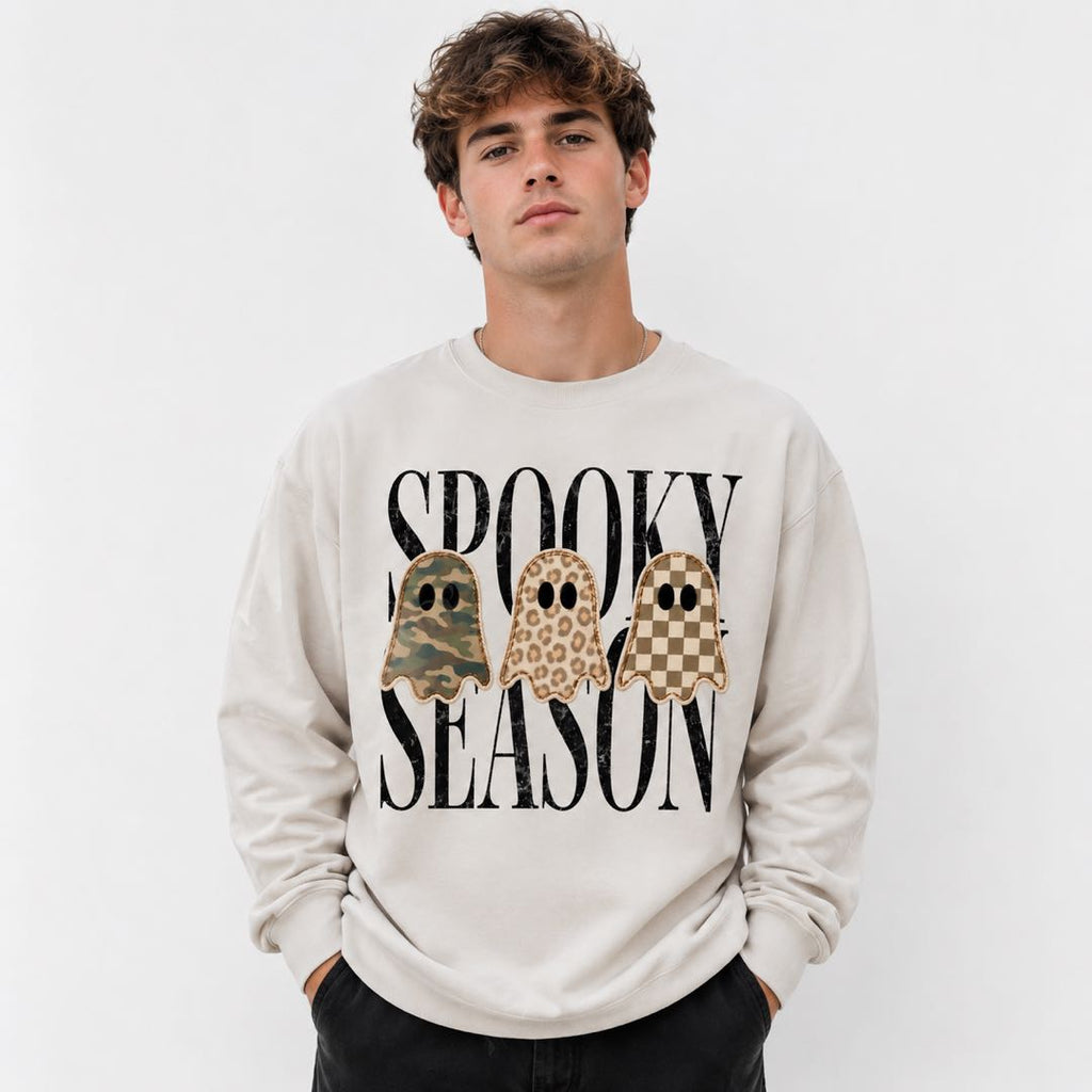 Spooky Season Ghost Graphic Sweatshirt | Cute Halloween Crewneck | Fall Pumpkin Season Pullover