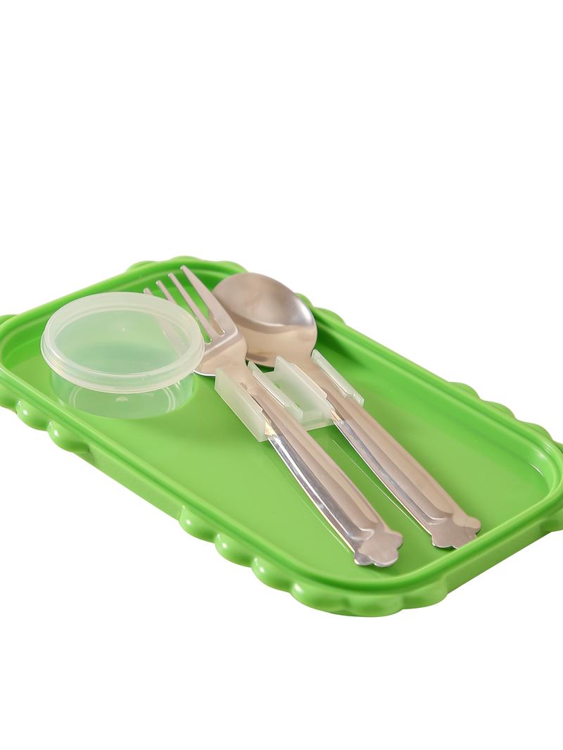Cartoon Stainless Steel Bento Box – 2-Compartment Lunch Box
