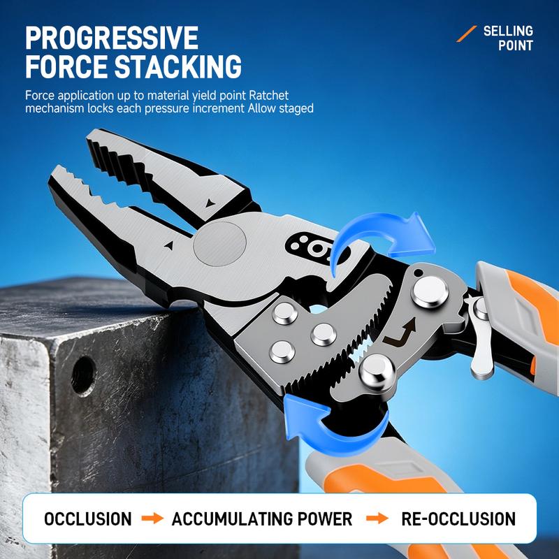 55 Steel Self-Locking Ratchet Pliers – Heavy-Duty Grip Tool