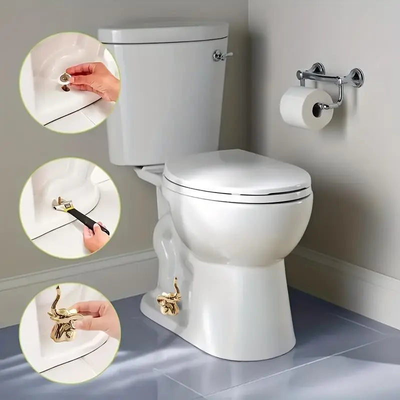 Gold Hand-Gesture Toilet Bolt Caps – 2 Sets Decorative Covers