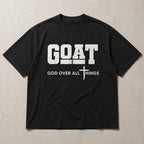 GOAT God Over All Things Faith Graphic Tee front print product photo 05 | Diya Glow