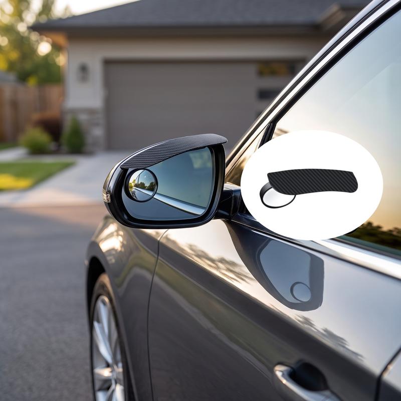 2-Pack Car Mirror Rain Guards – Round Blind Spot Mirror Visors