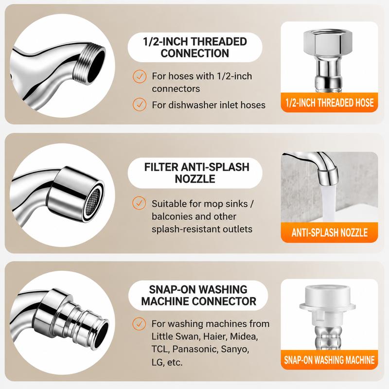 1/2" Brass Locking Outdoor Faucet with Key – Anti-Theft Tap