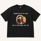 Coming Out Of My Cave Easter Graphic Tee front print product photo 05 | Diya Glow