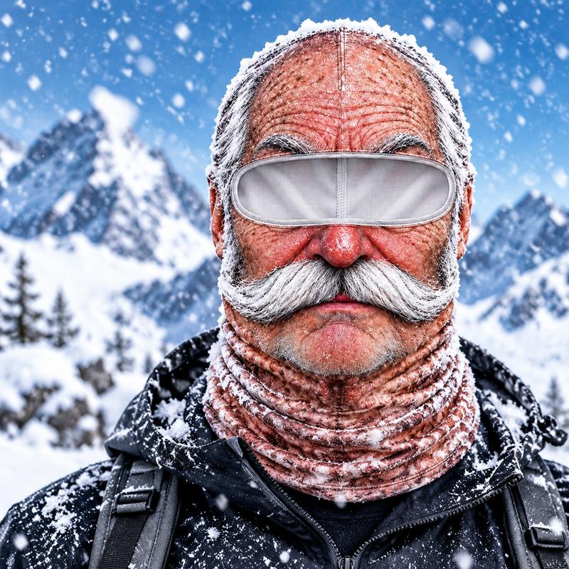 Funny Old Man Face Balaclava – Realistic Print Ski Mask
