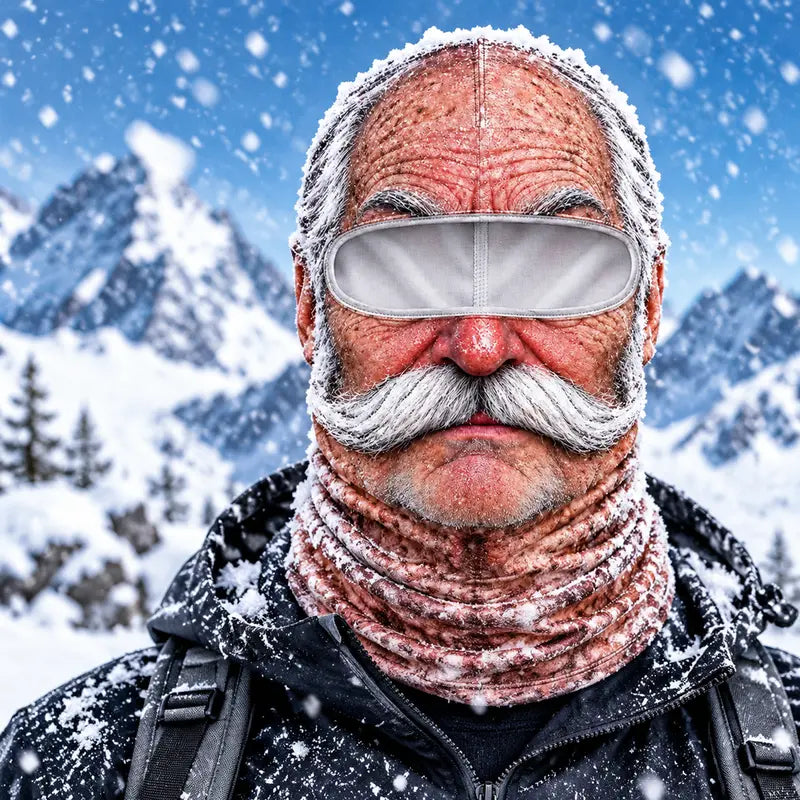 Funny Old Man Face Balaclava – Realistic Print Ski Mask