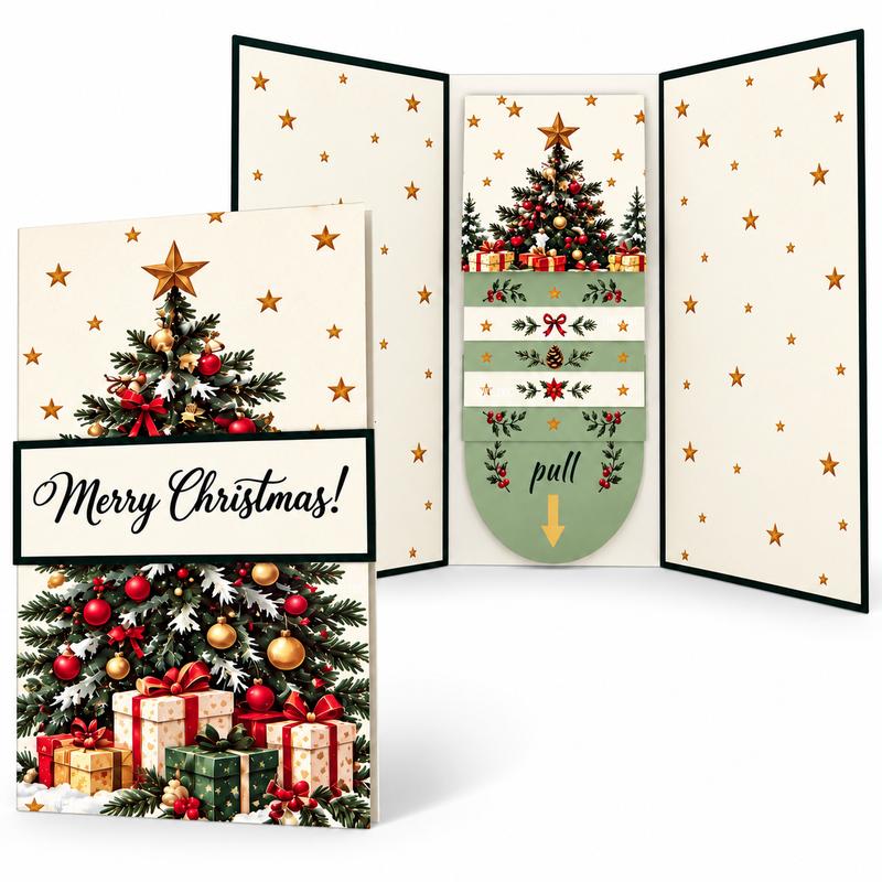 4PCS DIY Pull-Out Christmas Cards – Hidden Surprise Gift Card Holders