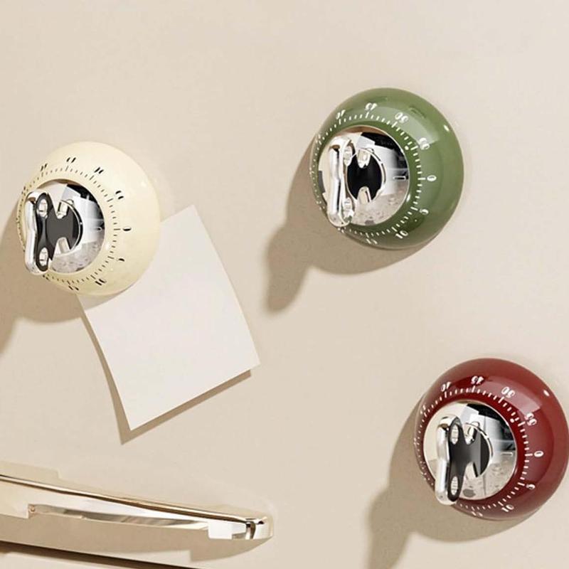 Vintage Magnetic Kitchen Timer – 60-Minute Mechanical Countdown