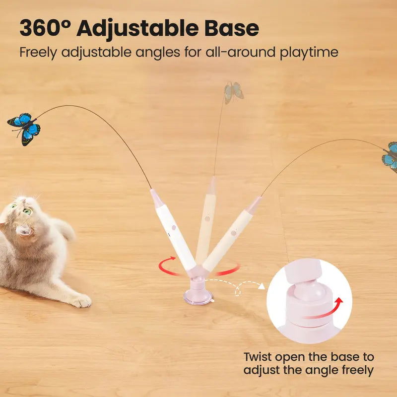Electric Butterfly Cat Toy – 360° Spinning Rechargeable Wand