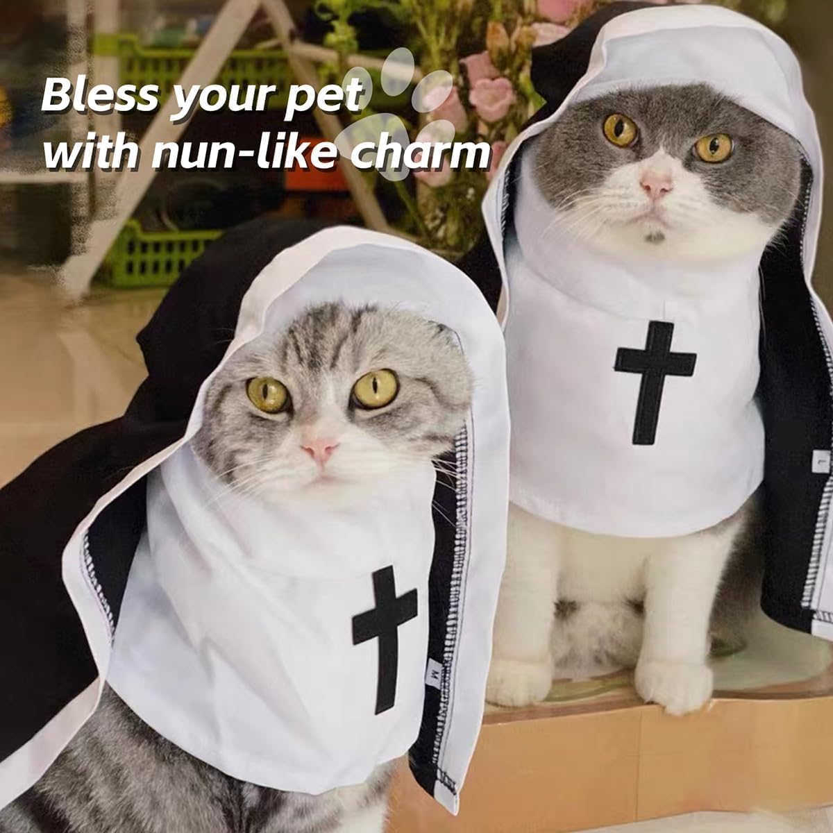 Funny Pet Nun Costume – One-Piece Hooded Halloween Cloak
