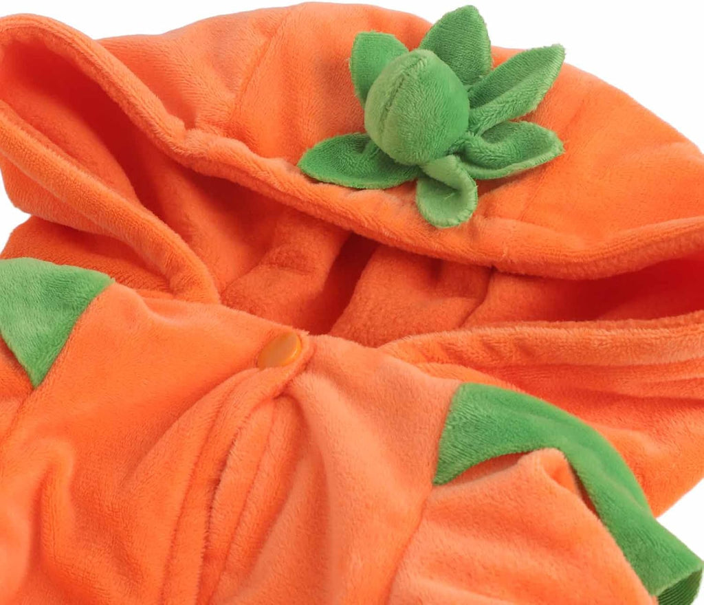 Hooded Pumpkin Pet Costume – Jack-O'-Lantern Halloween Outfit