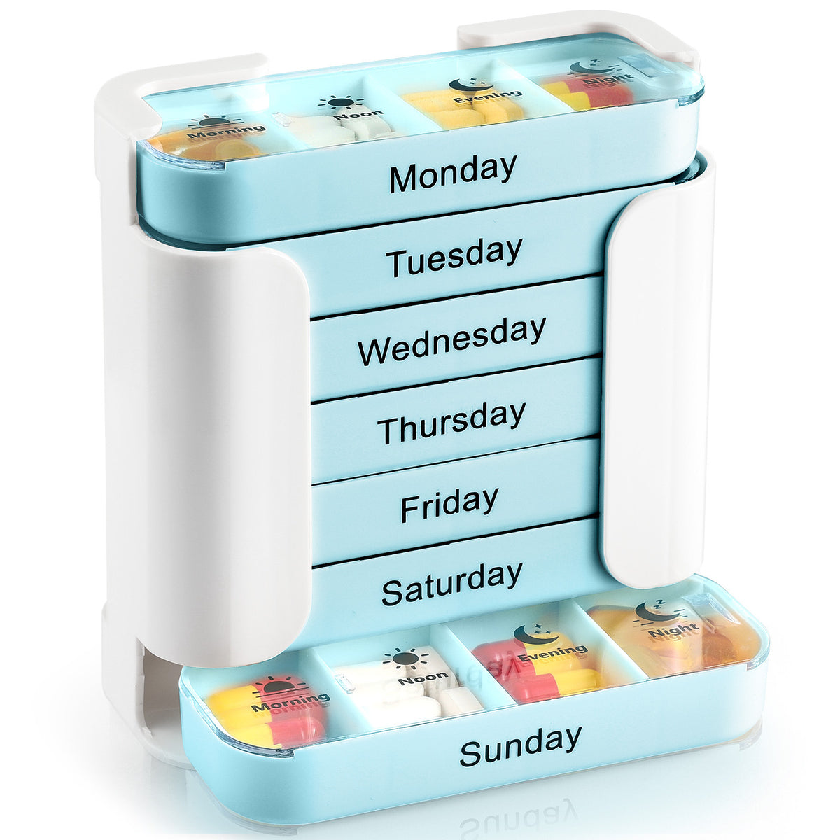 7-Day Stackable Pill Organizer – Portable Weekly Medicine Box