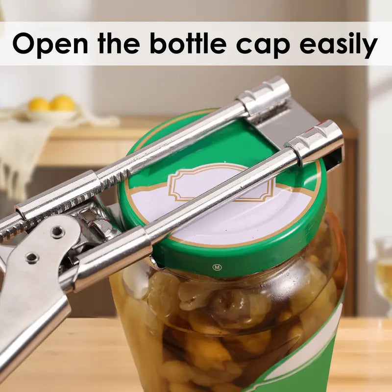 Adjustable Stainless Steel Jar Opener – Manual Lid & Bottle Gripper