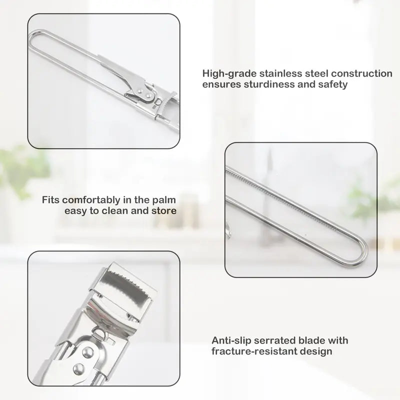 Adjustable Stainless Steel Jar Opener – Manual Lid & Bottle Gripper