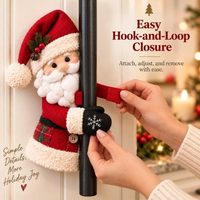 2PCS Christmas Handle Covers – Plush Santa & Snowman Huggers