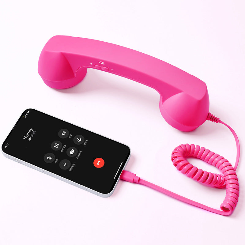 Retro Corded Phone Handset – USB-C / 3.5mm Wired Receiver