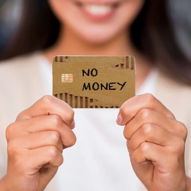 Funny Cardboard-Style Credit Card Skins – NO MONEY & TRUST ME