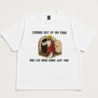Coming Out Of My Cave Easter Graphic Tee front print product photo 06 | Diya Glow