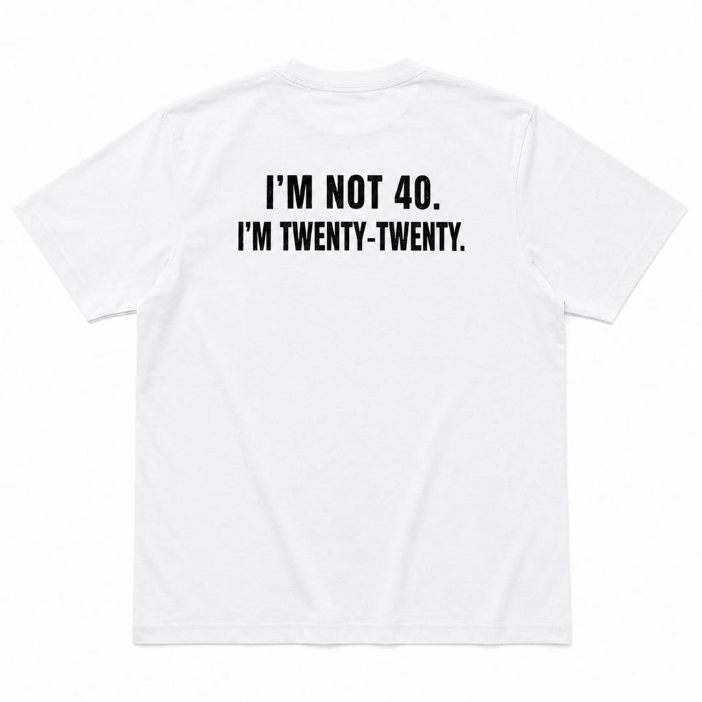 Officially Not 40, Just Twenty-Twenty Funny Birthday T-Shirt | Midlife Humor Graphic Tee
