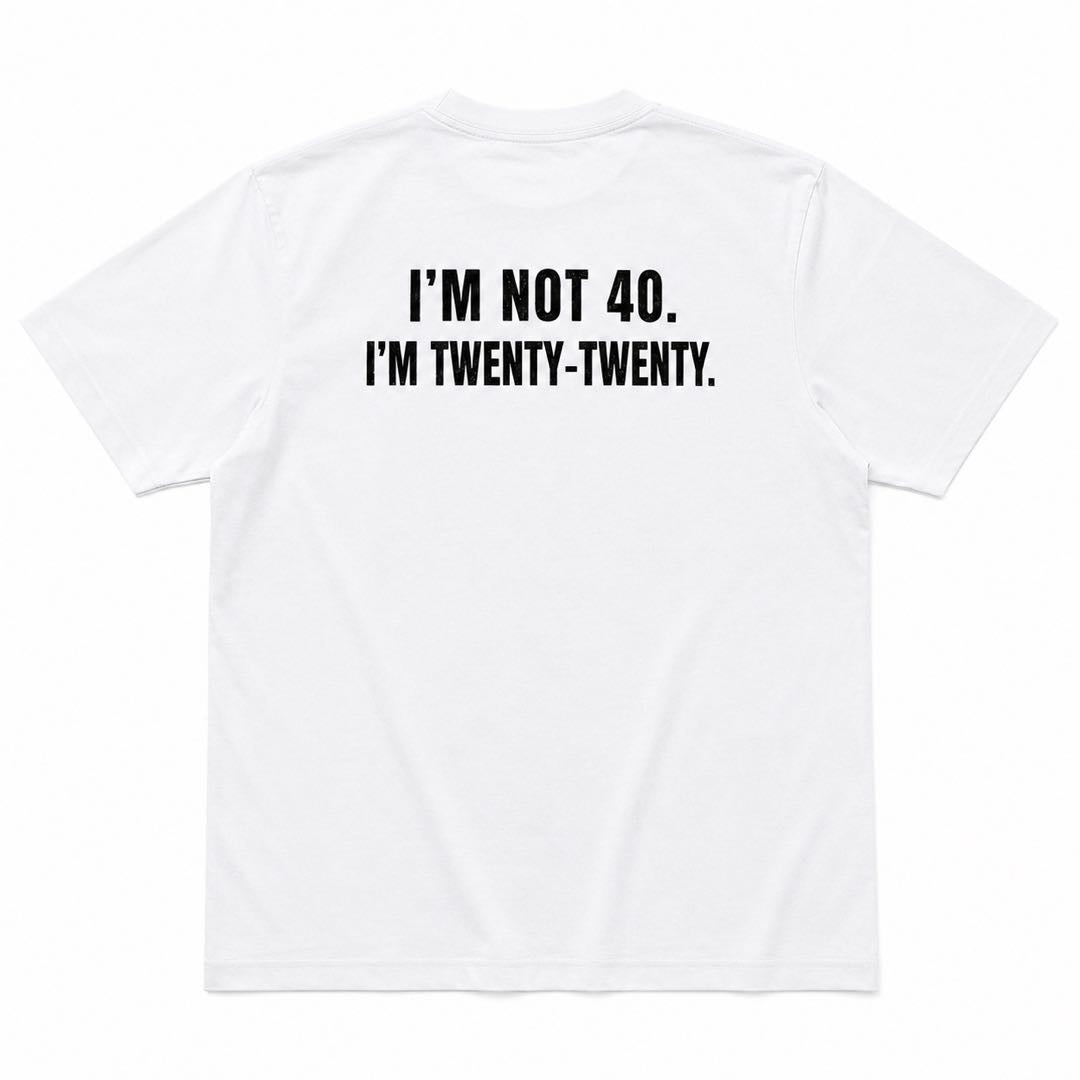 Officially Not 40, Just Twenty-Twenty Funny Birthday T-Shirt | Midlife Humor Graphic Tee
