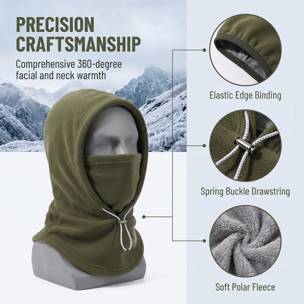 3-in-1 Thermal Balaclava Hood – Adjustable Winter Face Cover