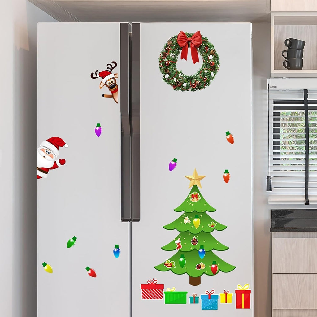 DIY Magnetic Christmas Tree Set – Repositionable Holiday Fridge Decor
