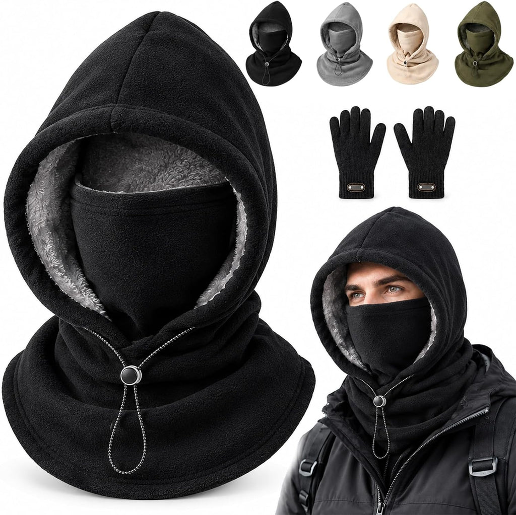 3-in-1 Thermal Balaclava Hood – Adjustable Winter Face Cover